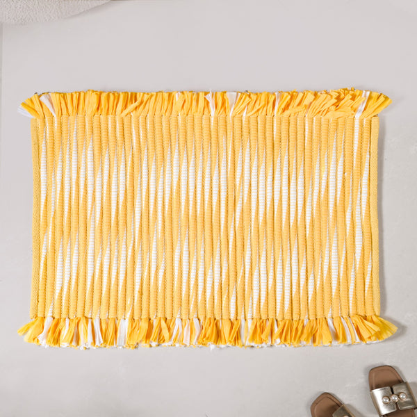 Sunny Yellow Anti Slip Cotton Floor Mat 85x62cm