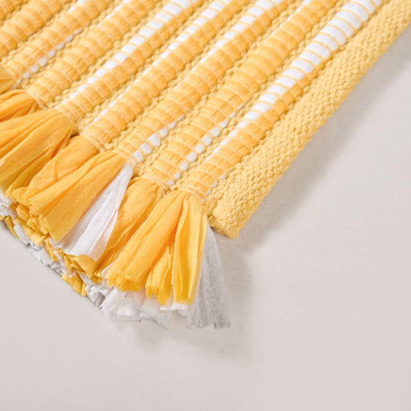 Sunny Yellow Anti Slip Cotton Floor Mat 85x62cm