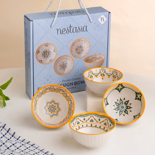 Sunny Bloom Snack Bowl Set Of 4 300ml