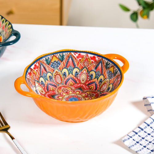 Sunrise Glazed Ceramic Serving Bowl Amber 1500ml