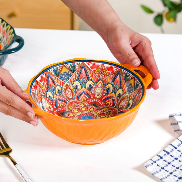 Mandala Melange Ceramic Serving Bowl Orange 1500ml