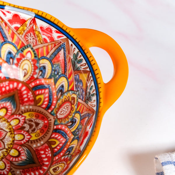 Mandala Melange Ceramic Serving Bowl Orange 1500ml