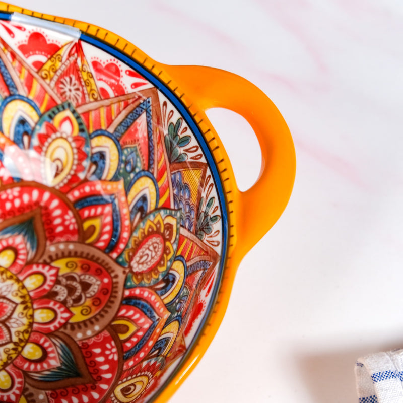 Sunrise Glazed Ceramic Serving Bowl Amber 1500ml