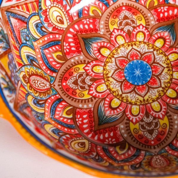 Mandala Melange Ceramic Serving Bowl Orange 1500ml