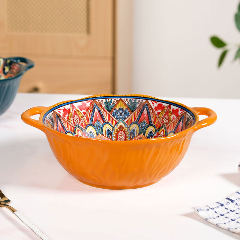 Sunrise Glazed Ceramic Serving Bowl Amber 1500ml