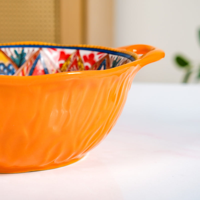 Sunrise Glazed Ceramic Serving Bowl Amber 1500ml