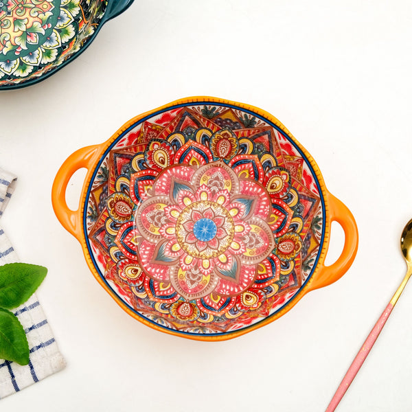 Mandala Melange Ceramic Serving Bowl Orange 1500ml