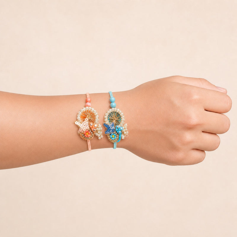 Sunset And Sea Handcrafted Rakhi Set