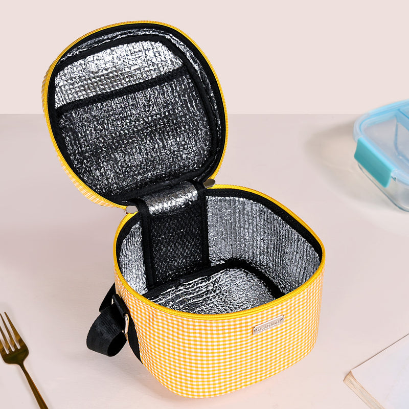 Sunshine Checked Lunch Bag With Insulation