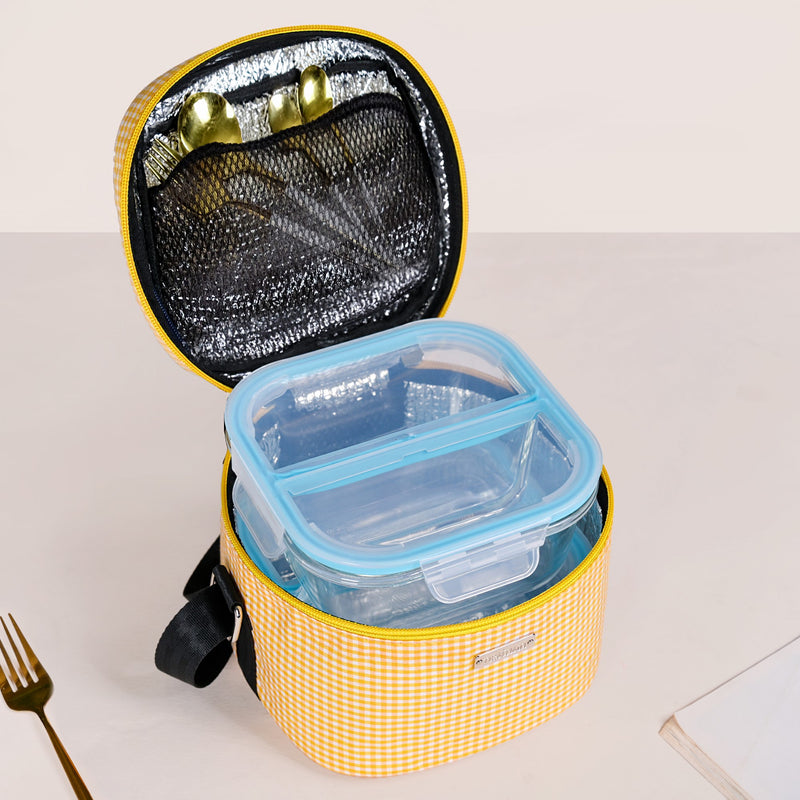 Sunshine Checked Lunch Bag With Insulation