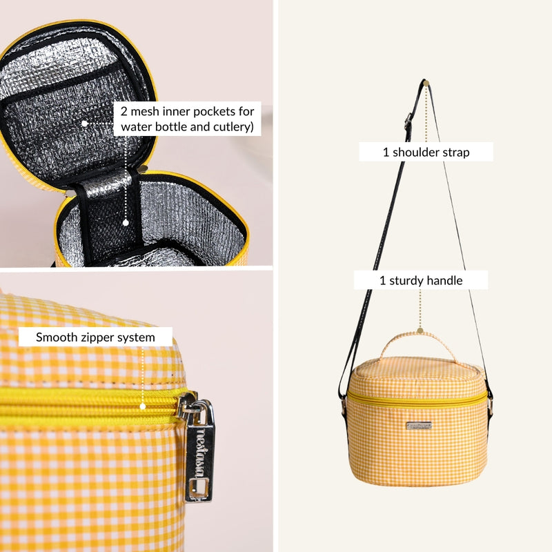 Sunshine Checked Lunch Bag With Insulation