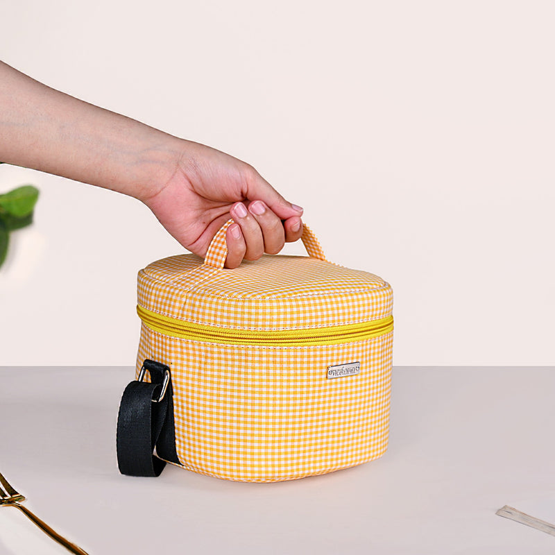 Sunshine Checked Lunch Bag With Insulation