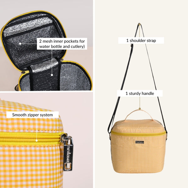 Sunshine Picnic Checked Insulated Lunch Bag