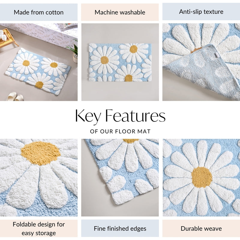 Supersoft Roseate Flower Floor Mat 185x52 Inch