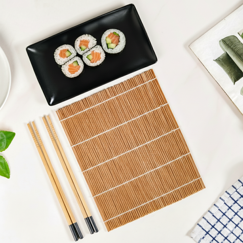Sushi Kit With Rolling Mat And Chopsticks Set Of 9