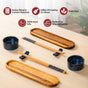Sushi Platter With Bowl Chopstick And Holder Set Of 8