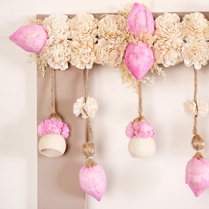 Sustainable Bandarwal With Sola Flower Pink