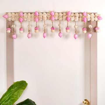 Sustainable Bandarwal With Sola Flower Pink