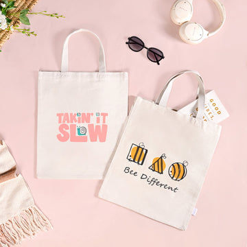 Sustainable Everyday Canvas Tote Bag Set Of 2