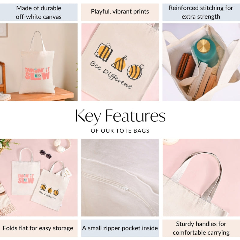 Sustainable Everyday Canvas Tote Bag Set Of 2