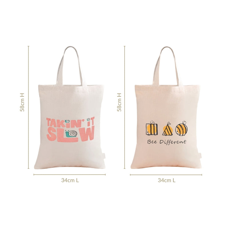 Sustainable Everyday Canvas Tote Bag Set Of 2