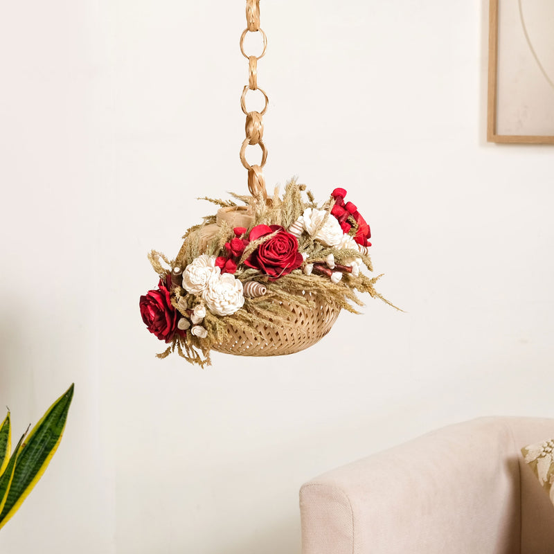 Sustainable Floral Lantern Red