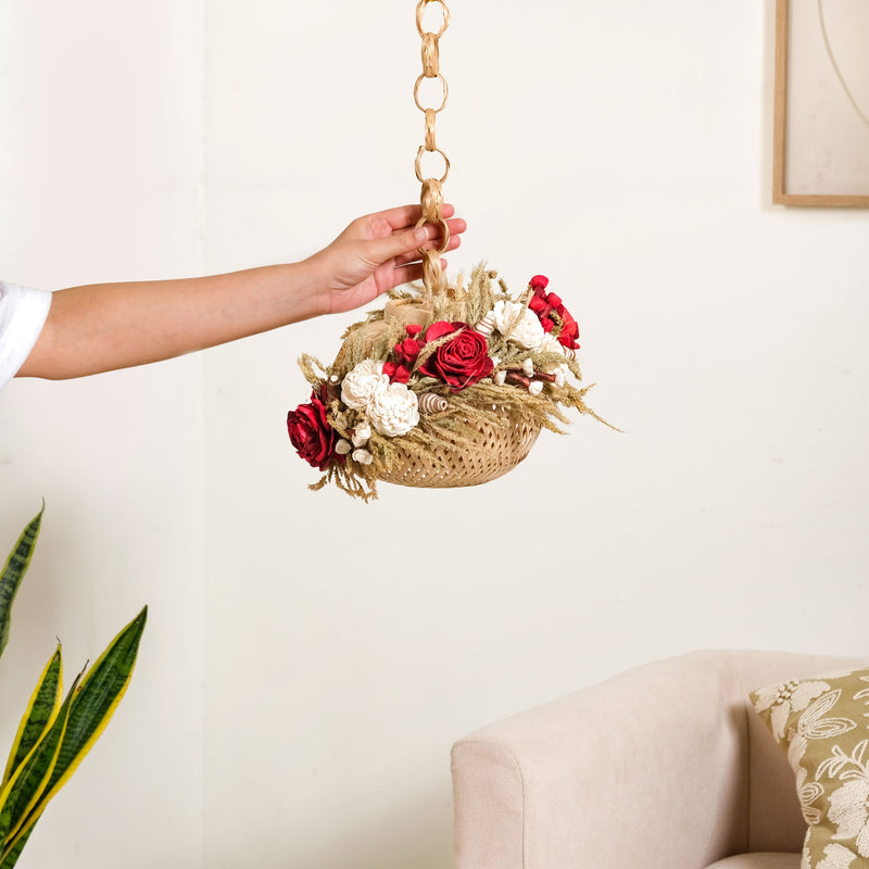 Sustainable Floral Lantern Red