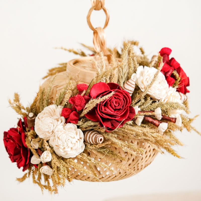 Sustainable Floral Lantern Red