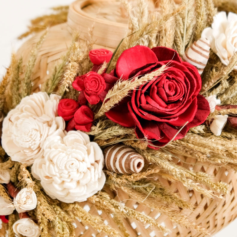 Sustainable Floral Lantern Red