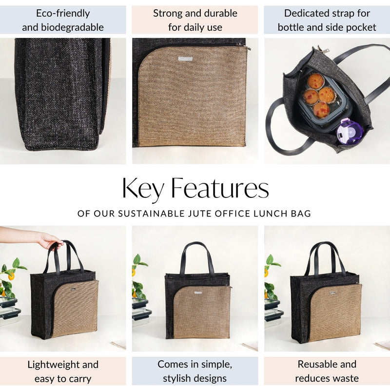 Sustainable Jute Office Lunch Bag