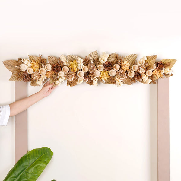 Sustainable Jute Wall Hanging Toran Shola Cups And Palm Spears