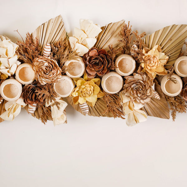 Sustainable Jute Wall Hanging Toran Shola Cups And Palm Spears
