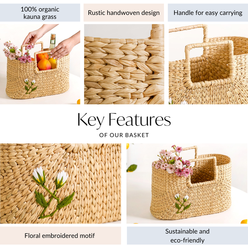 Sustainable Kauna Picnic Basket With Handles