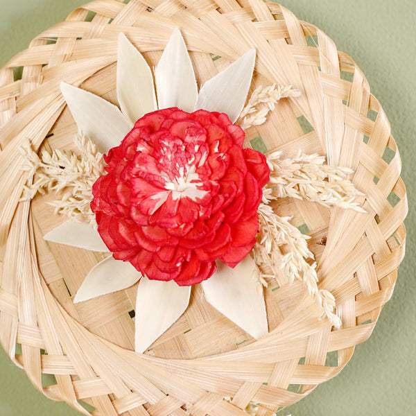 Sustainable Red Sola Bloom Wall Decor Set Of 4