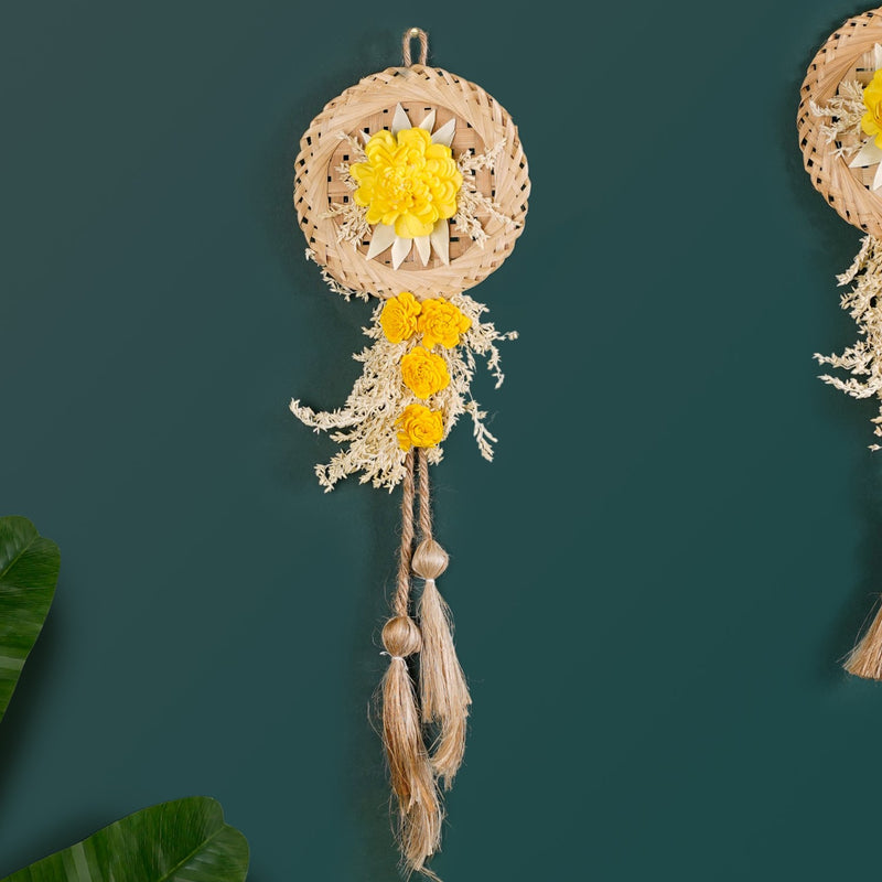 Sustainable Yellow Bloom Wall Decor Set Of 4