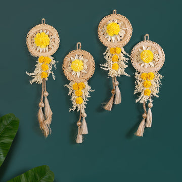 Sustainable Yellow Bloom Wall Decor Set Of 4