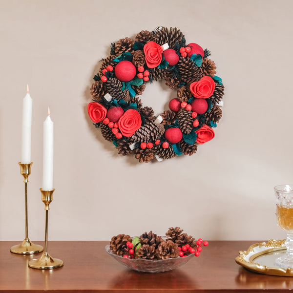 Christmas Rose Sustainable Wreath For Wall Decoration