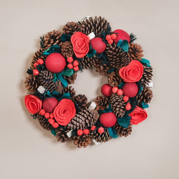Christmas Rose Sustainable Wreath For Wall Decoration