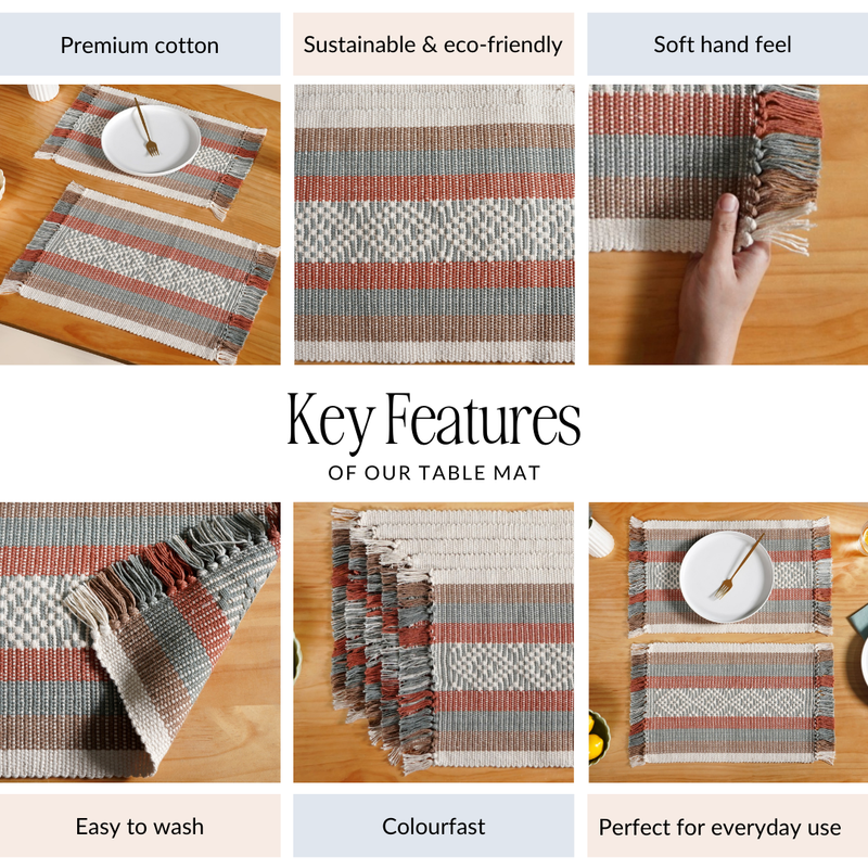 Sustainable Cotton Placemat Set Of 6