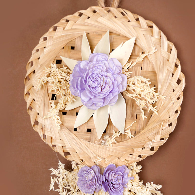 Sustainable Purple Sola Rose Wall Decor Set Of 4