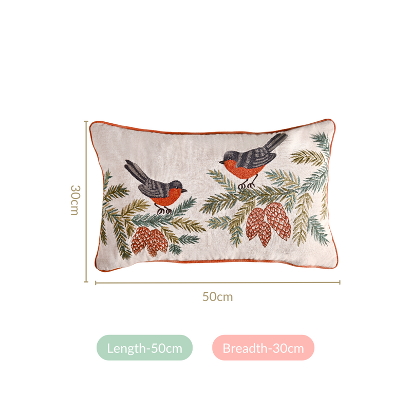 Swallows Perched On Pine Branches Cushion Cover 50x30cm