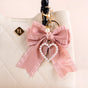 Sweet Heart Bow Keychain With Metal Hooks