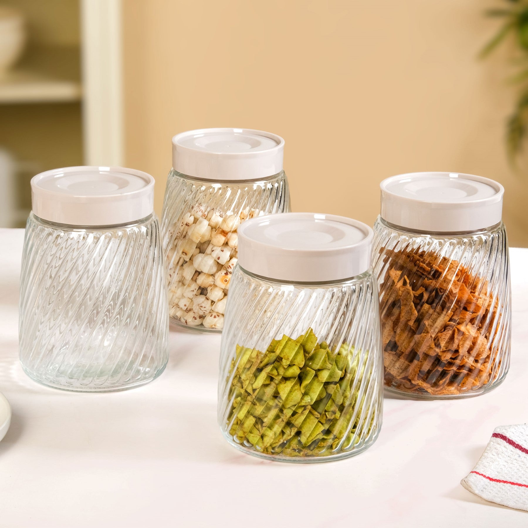 Swirl Jar With Lid Set Of 4 1300ml