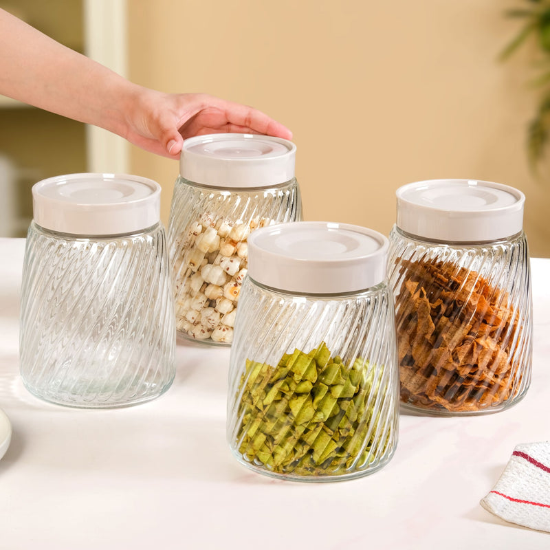 Swirl Jar With Lid Set Of 4 1300ml