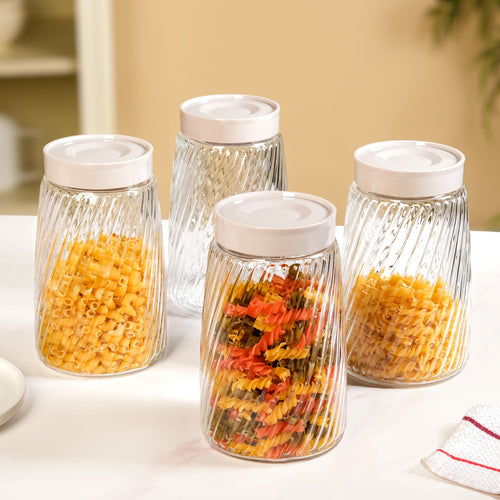 Tall Swirl Jar With Lid Set Of 4 1700ml
