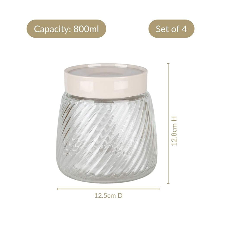 Swirl Jar With Lid Set Of 4 800ml