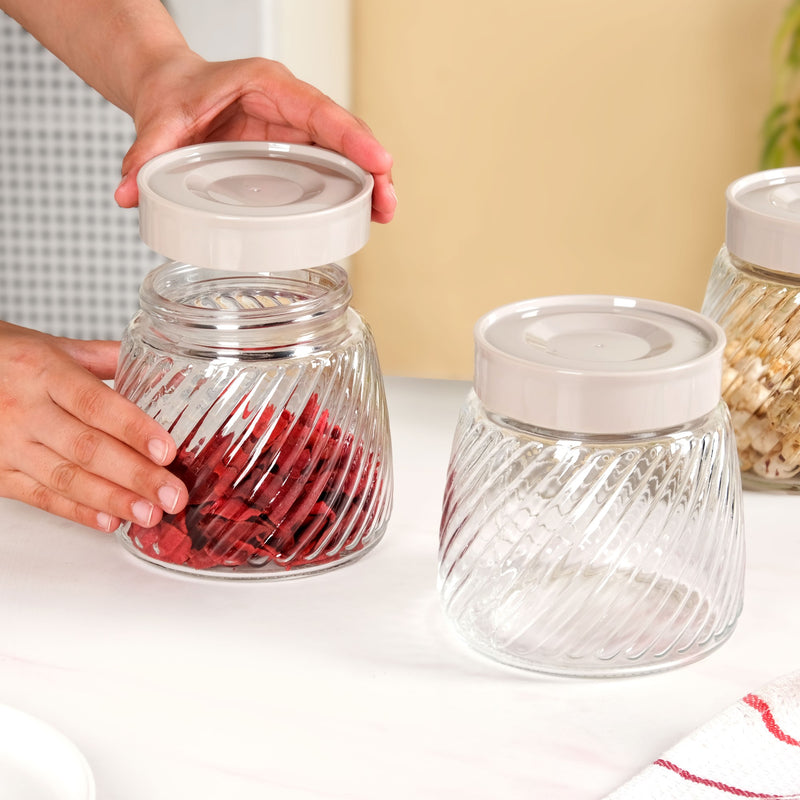 Swirl Jar With Lid Set Of 4 800ml
