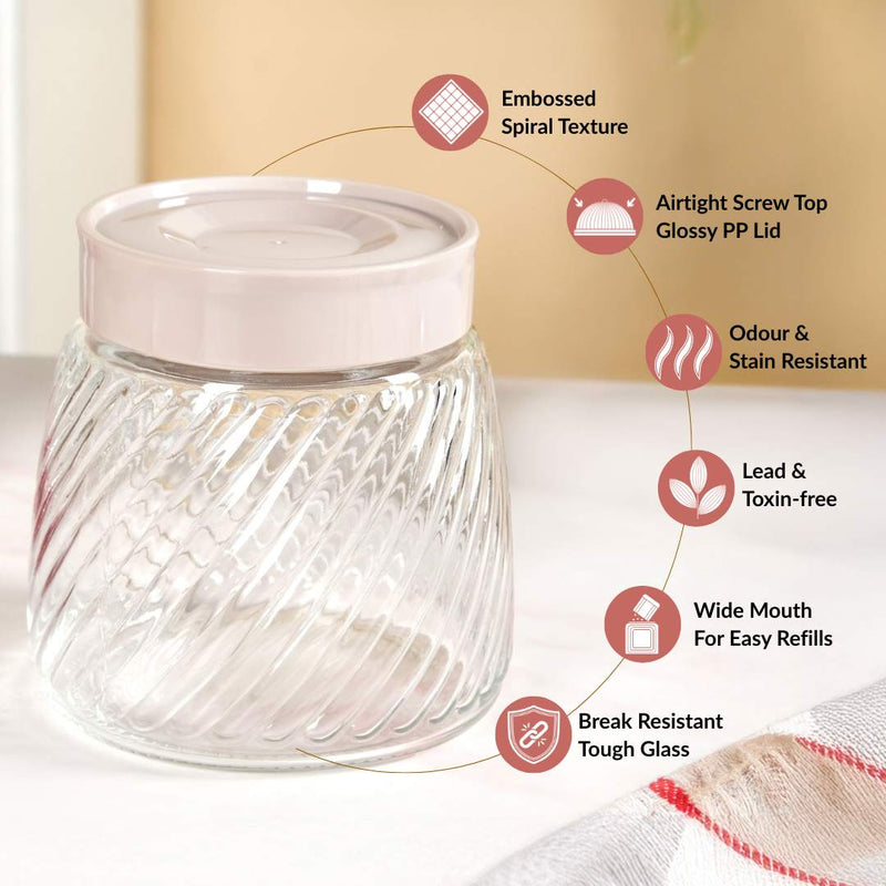 Swirl Jar With Lid Set Of 4 800ml