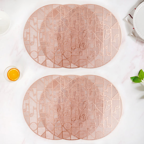 Symphony Rose Gold Table Mats Set Of 6