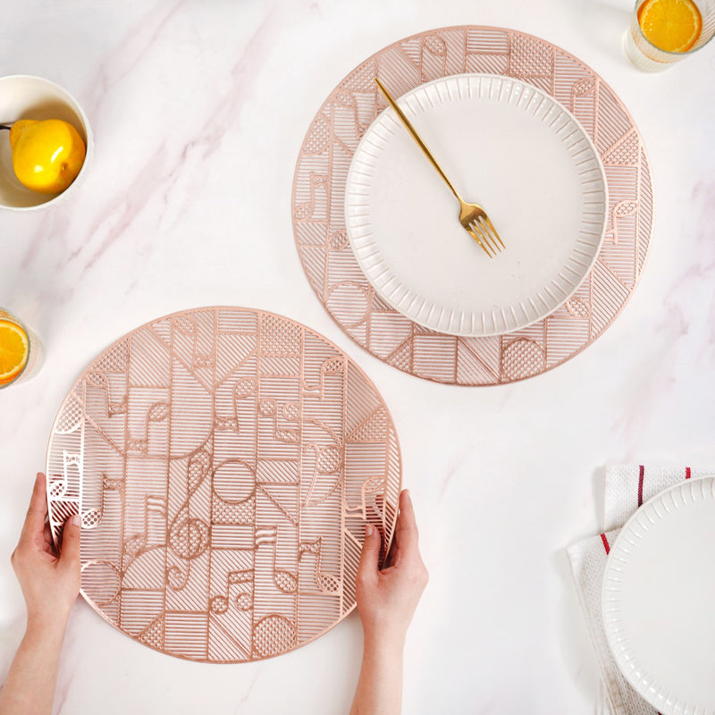 Symphony Rose Gold Table Mats Set Of 6